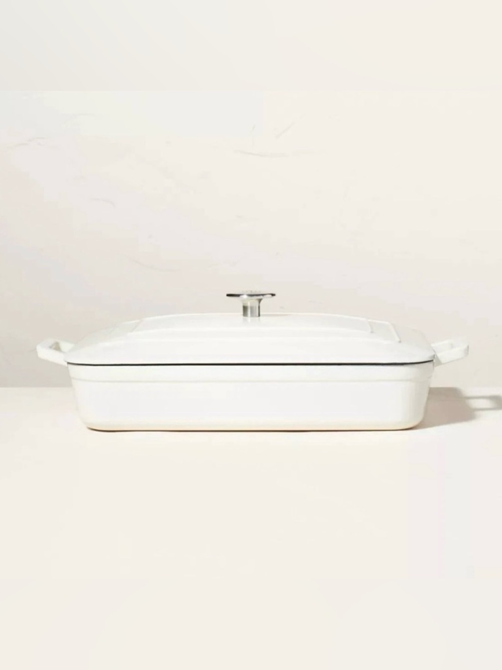 (NEW) Hearth & Hand White Enamel Coated Casserole/Bakeware Dish W/ Lid